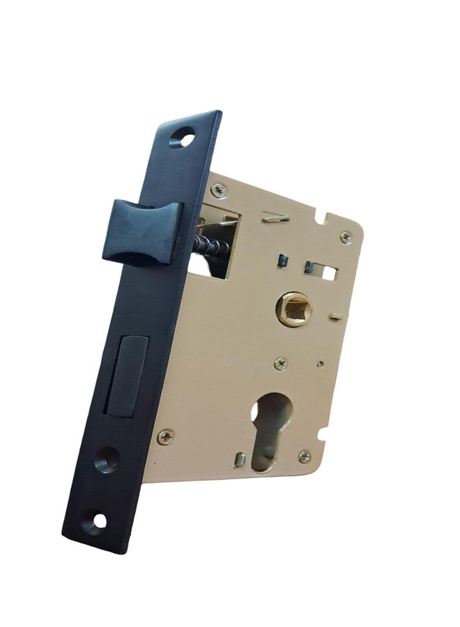 Trevi mortice lock set طقم قفل ومقبض باب نقر أسود مطفي فاخر من تريفي مع أسطوانة ومفاتيح | مقبض معدني متين | تشغيل سلس | مثالي لغرف النوم والمكاتب والأبواب الخشبية | الموديل: Ferric CY - Image 4
